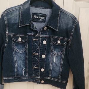Amethyst Jeans Indigo Denim with Tan Stitching